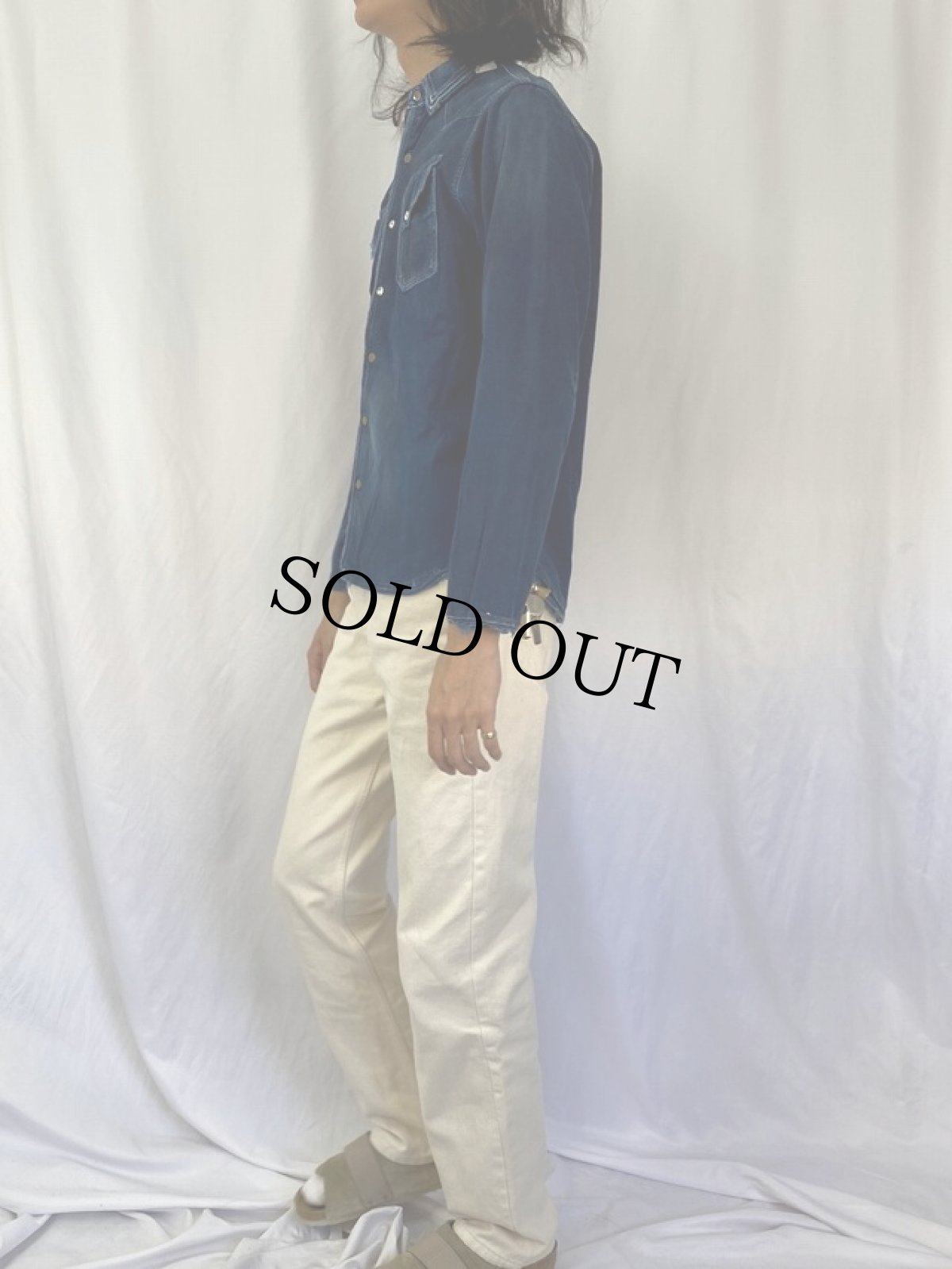 画像3: KAPITAL インディゴ ウエスタンシャツ M (3)