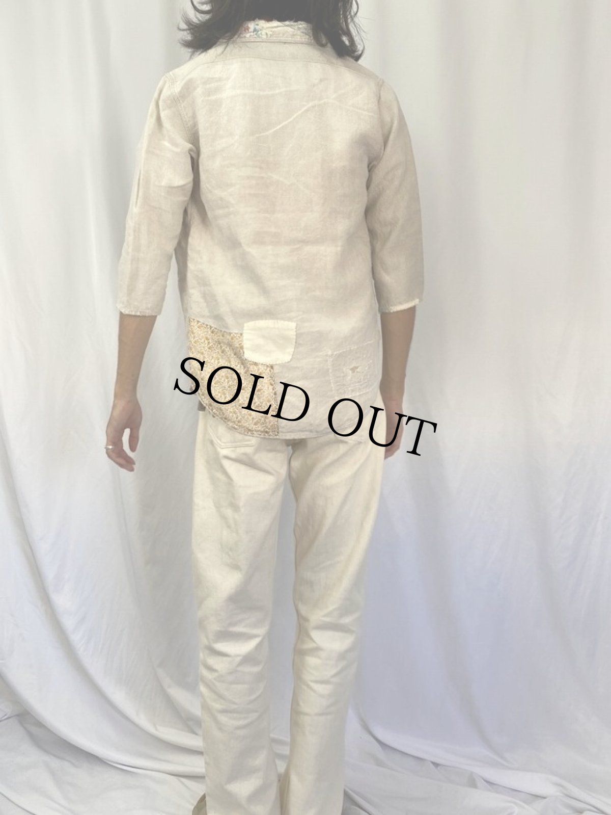 画像4: KAPITAL KOUNTRY パッチワーク リネンシャツ S (4)