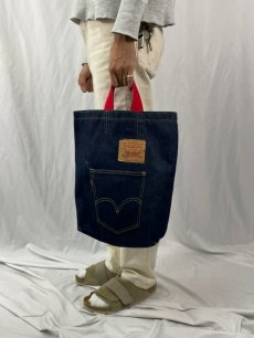 画像2: VINTAGE LEVI'S BIGE デニムトートバッグ (2)