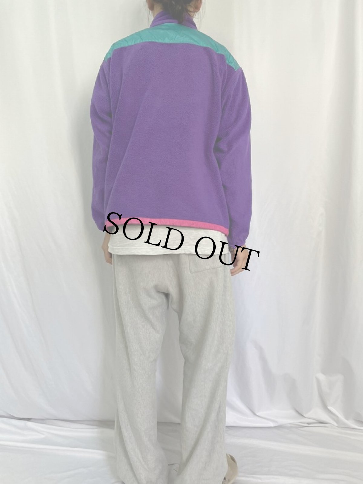 画像4: 90's SIERRA DESIGNS ナイロン切り替え プルオーバーフリースジャケット L (4)