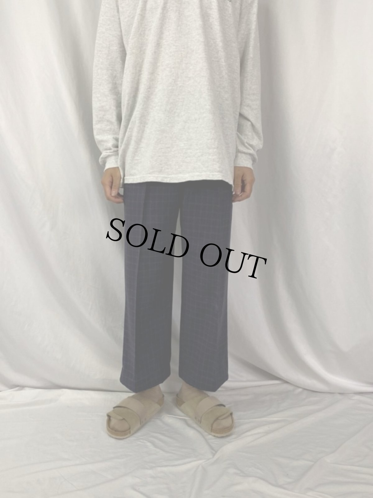 画像2: 50〜60's チェック柄 2タック スラックス W30 (2)