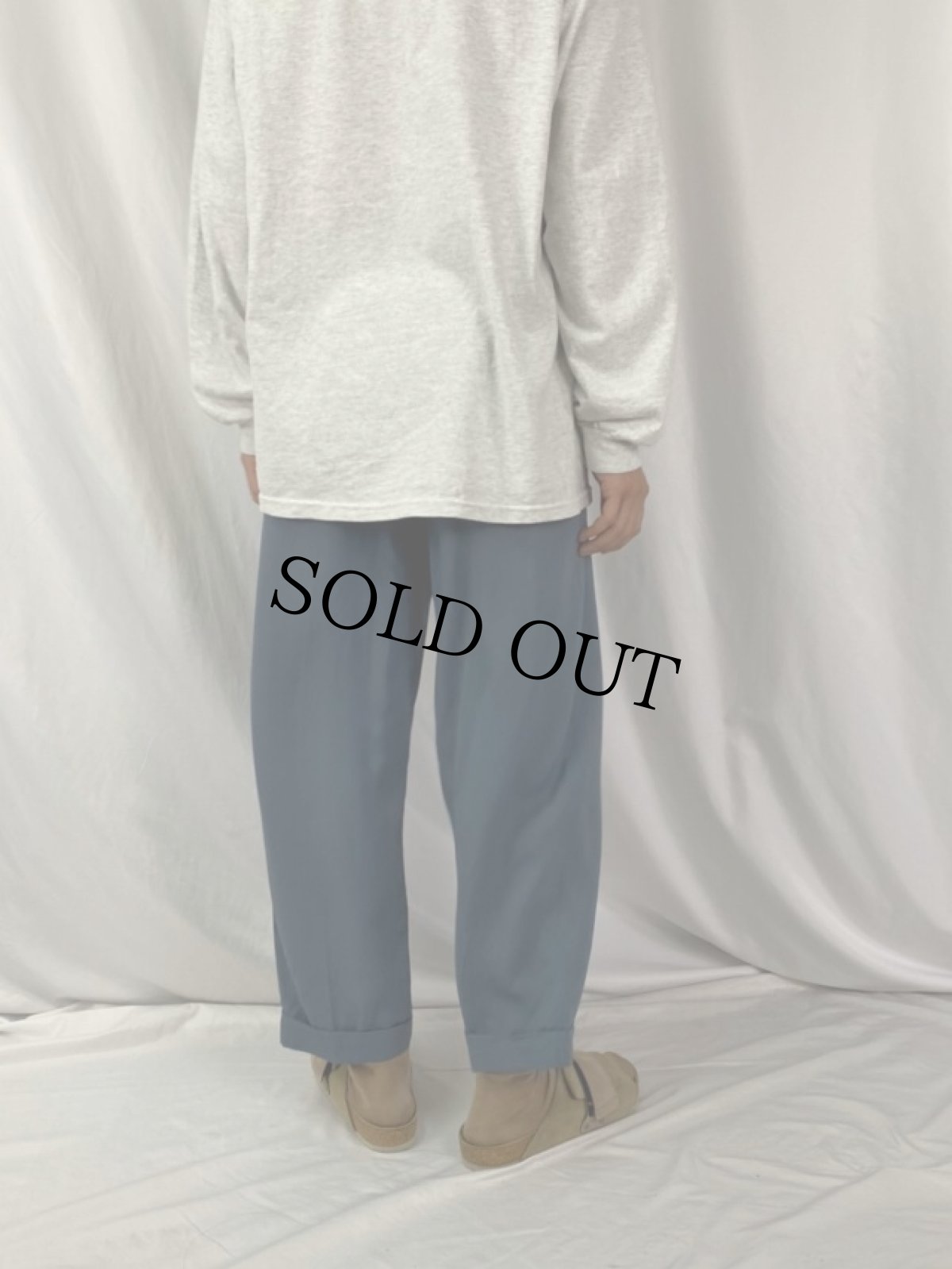 画像4: 60's 2タック レーヨンギャバジン スラックス W28 (4)