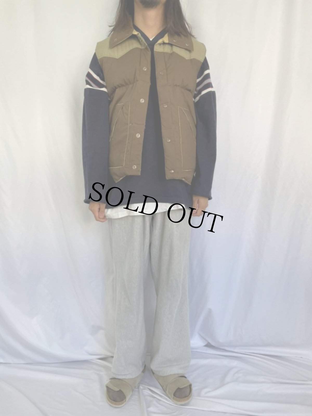 画像2: 80's Vanderbilt リバーシブル ウエスタンダウンベスト M (2)