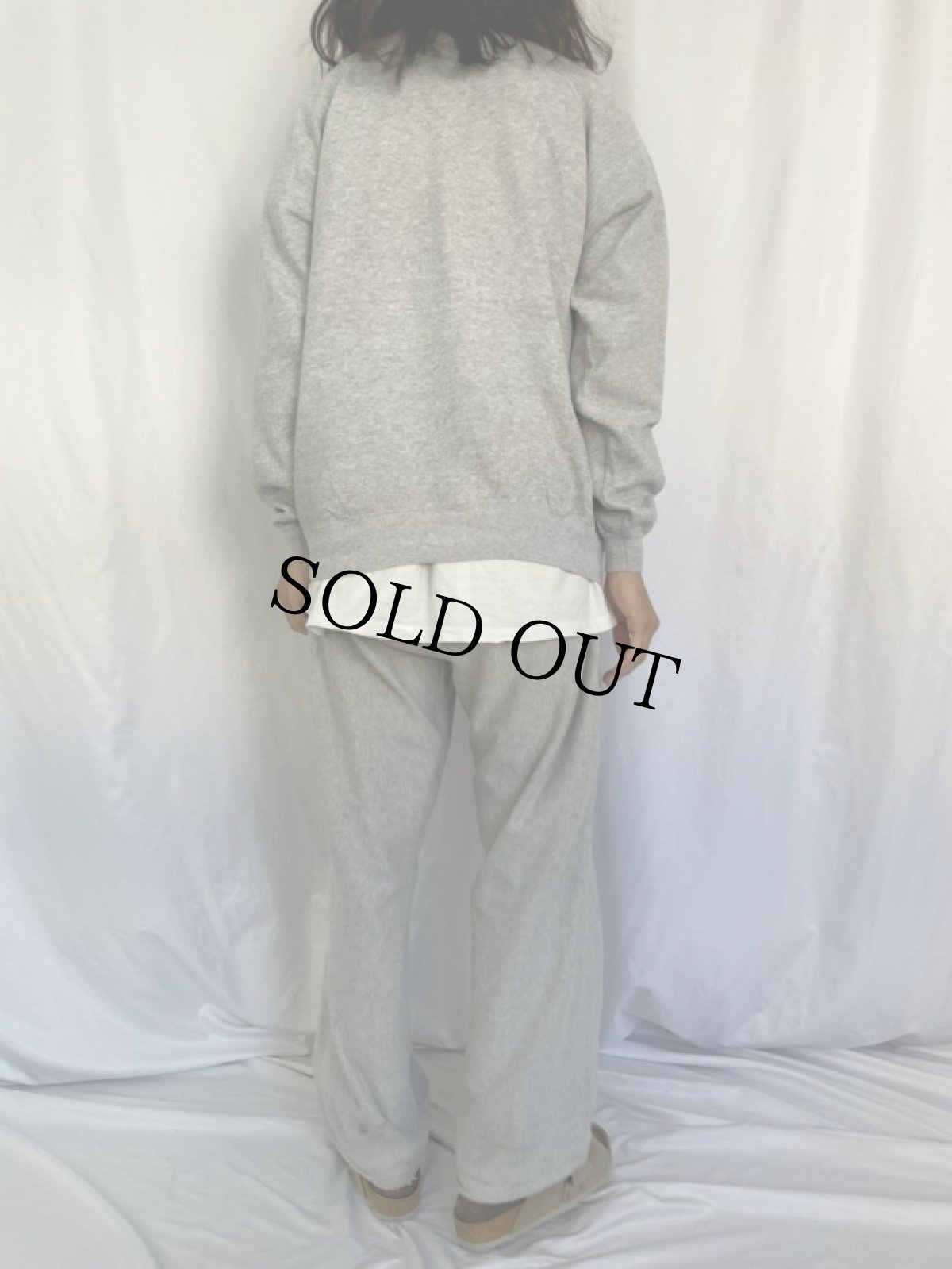 画像4: 90's USA製 "Mc AULIFFE" プリントラグランスウェット XL (4)