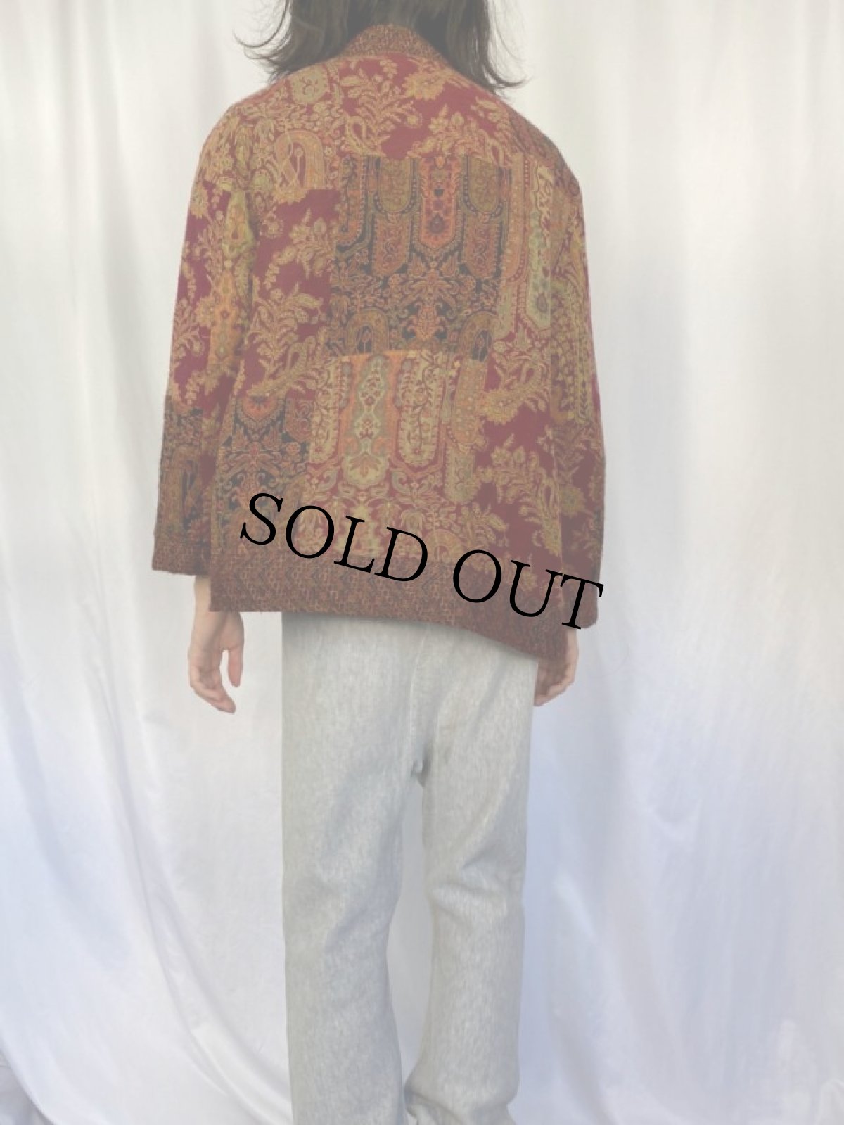 画像4: White Stag 総柄 パッチワーク チャイナジャケット L (4)