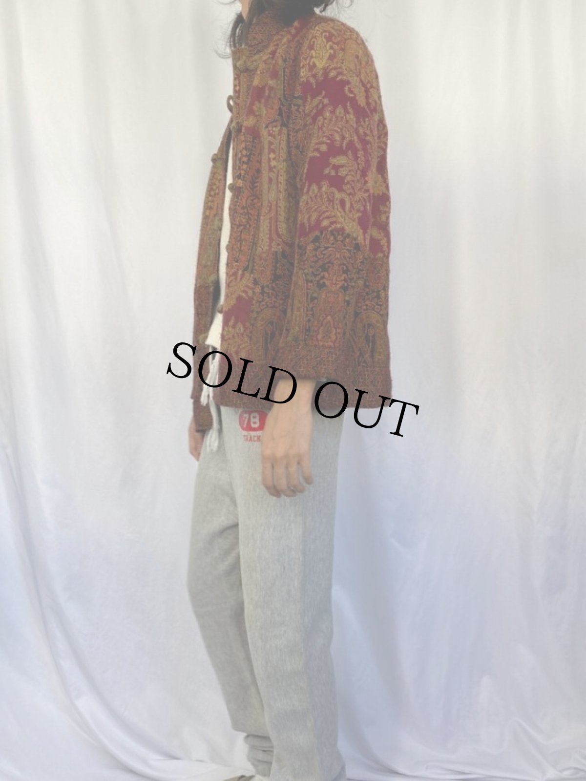 画像3: White Stag 総柄 パッチワーク チャイナジャケット L (3)