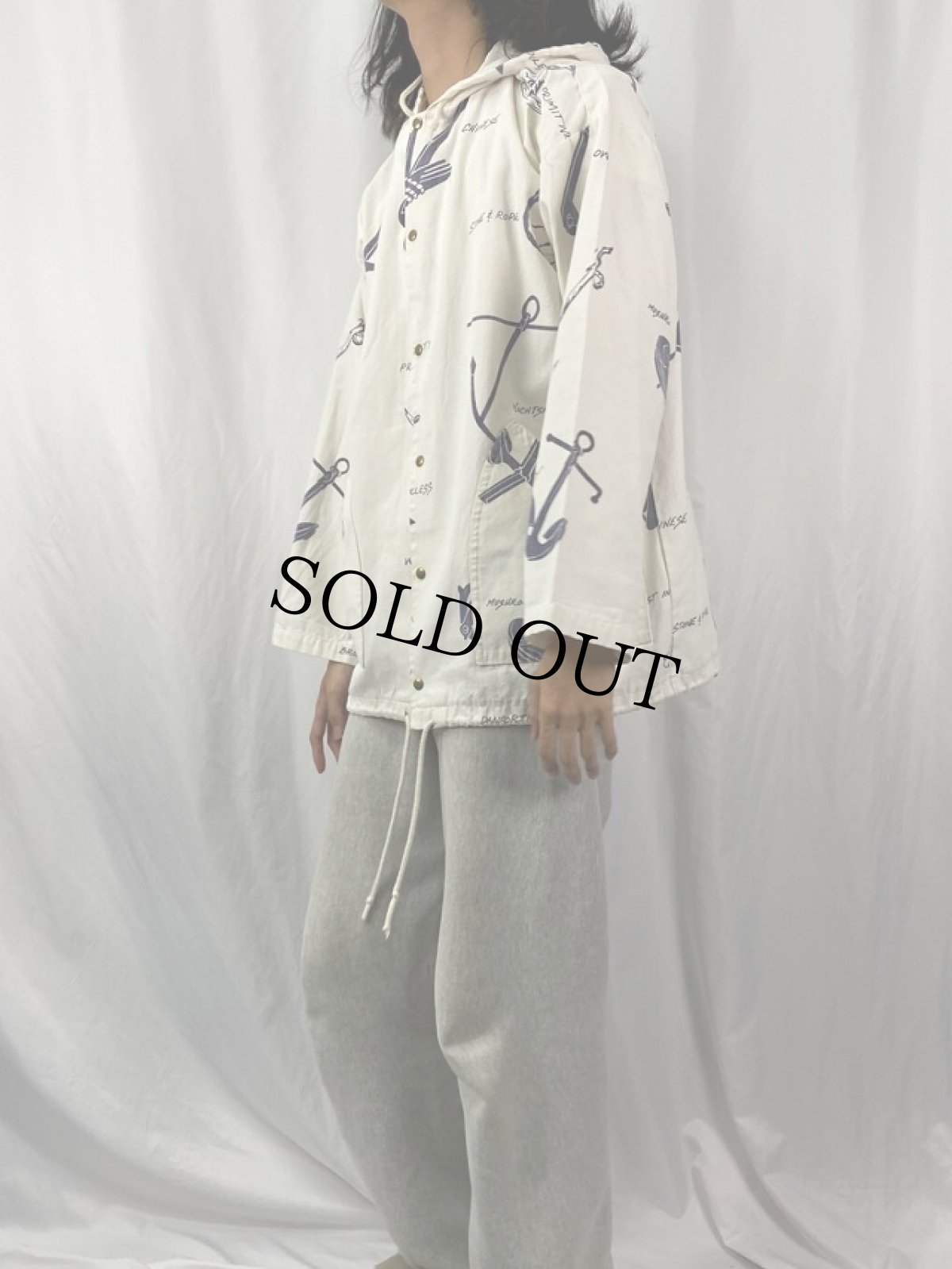 画像3: 80's〜90's MICHIGAN RAG 総柄 パーカー S/M (3)