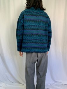 画像4: 60's〜 JERSEY MODELLER SWEDEN製 ジャガード織り ボートネックウールニットセーター (4)