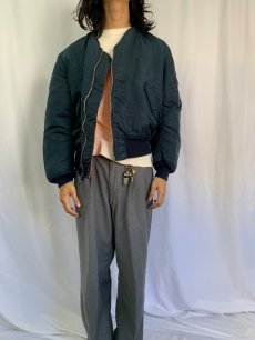 画像2: 90's〜 民間品 ALPHA INDUSTRIES,INC. MA-1 USA製 フライトジャケット XL NAVY (2)