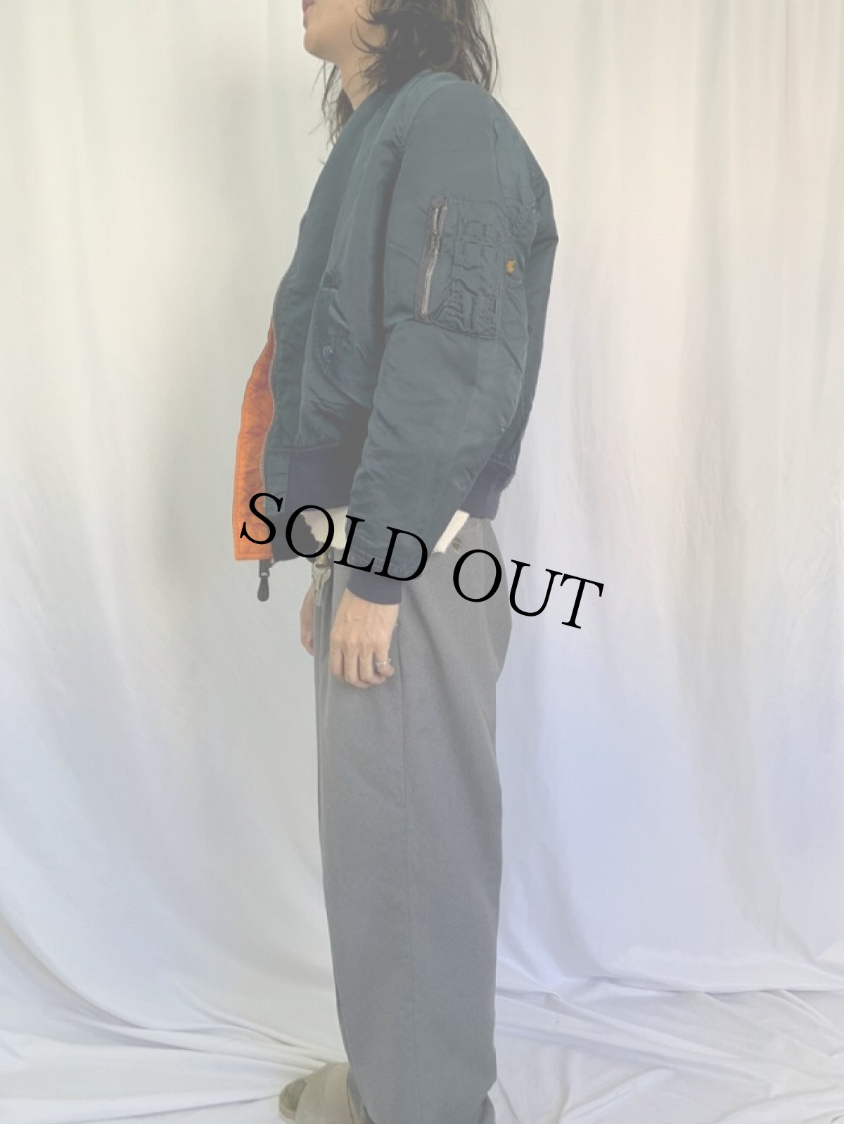 画像3: 90's〜 民間品 ALPHA INDUSTRIES,INC. MA-1 USA製 フライトジャケット XL NAVY (3)