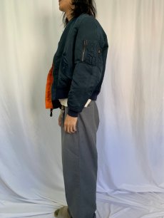 画像3: 90's〜 民間品 ALPHA INDUSTRIES,INC. MA-1 USA製 フライトジャケット XL NAVY (3)