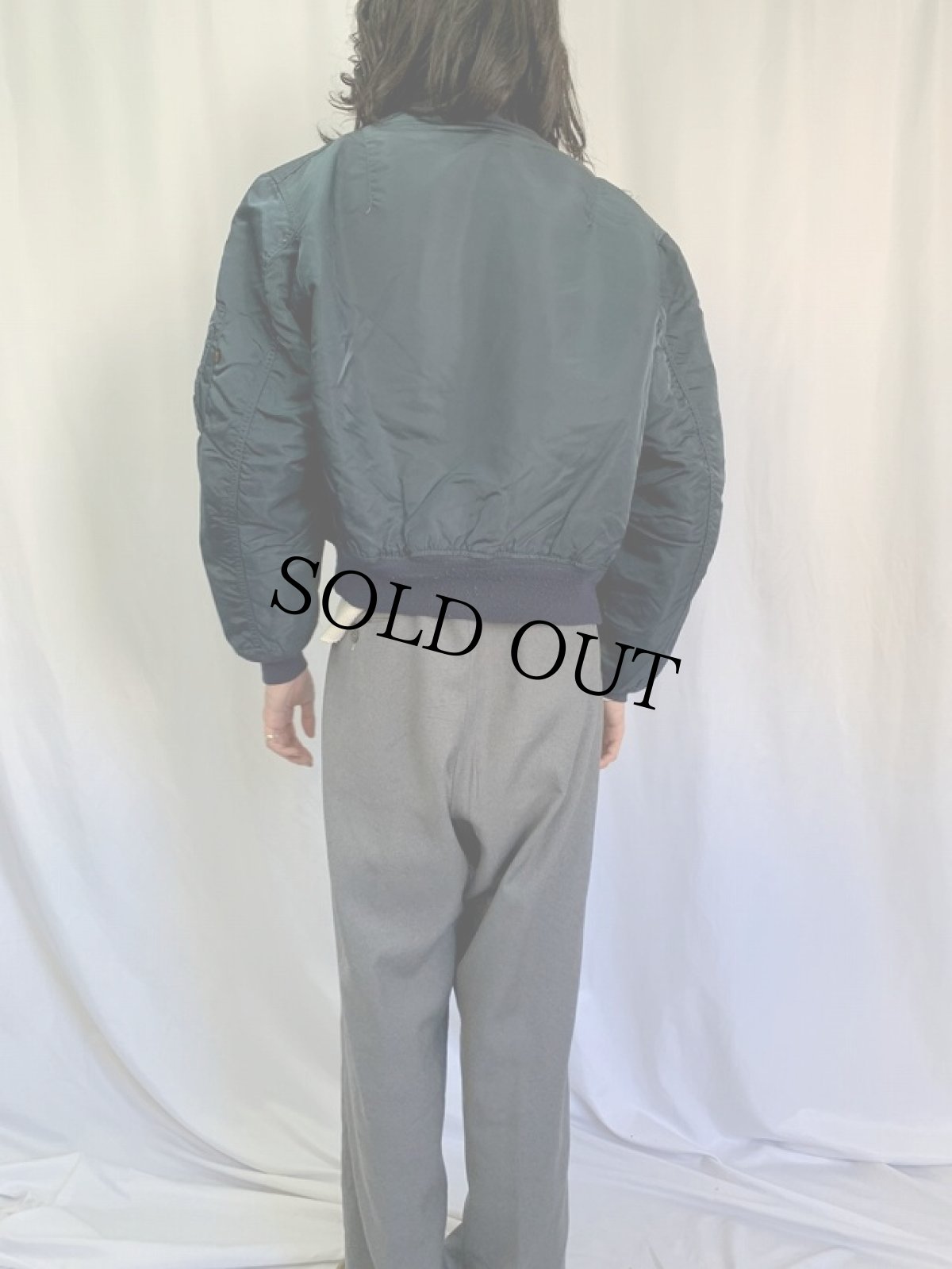 画像4: 90's〜 民間品 ALPHA INDUSTRIES,INC. MA-1 USA製 フライトジャケット XL NAVY (4)