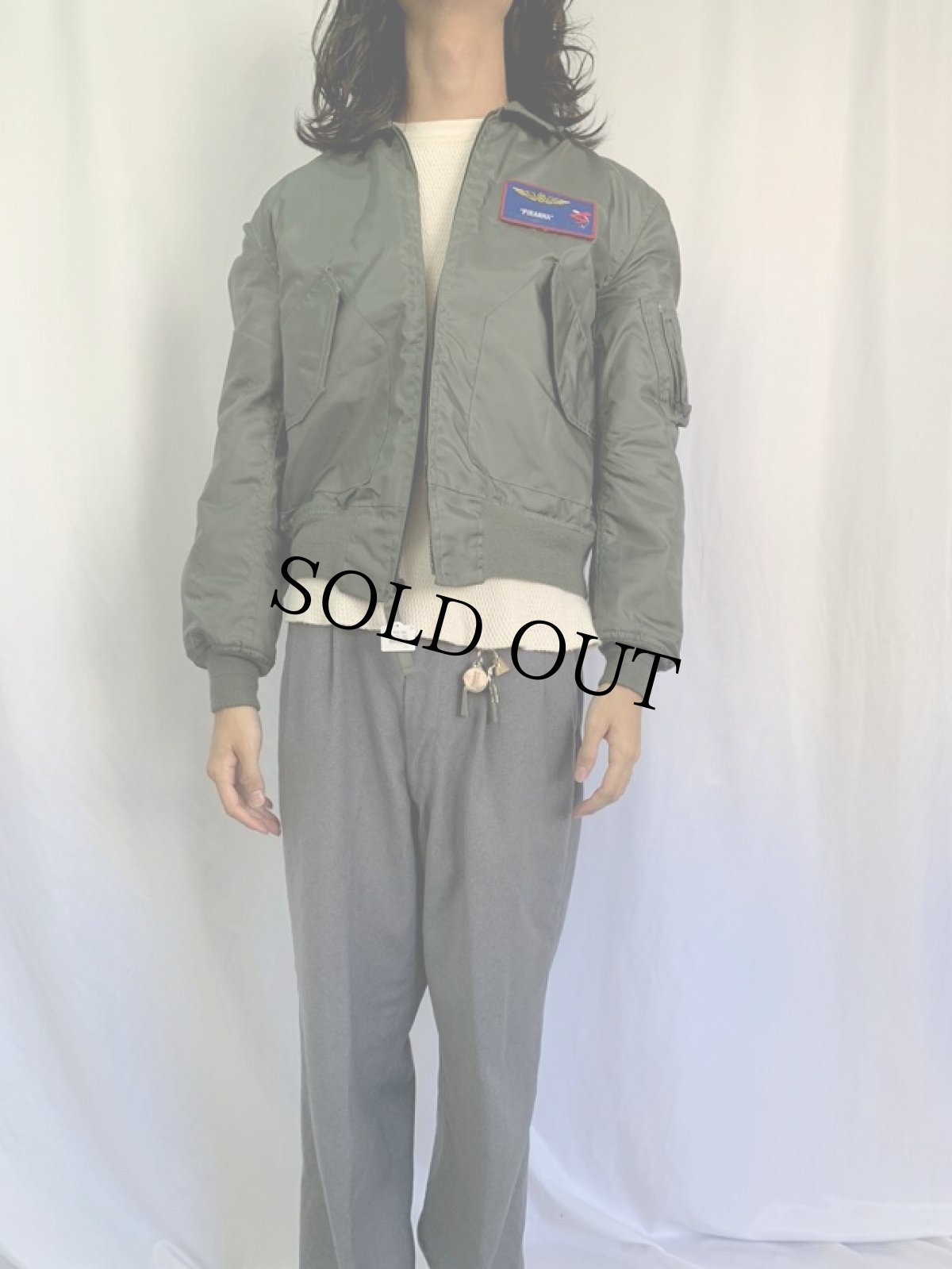 画像3: 90's U.S.AIR FORCE CWU-36/P パッチ付き フライトジャケット M (3)