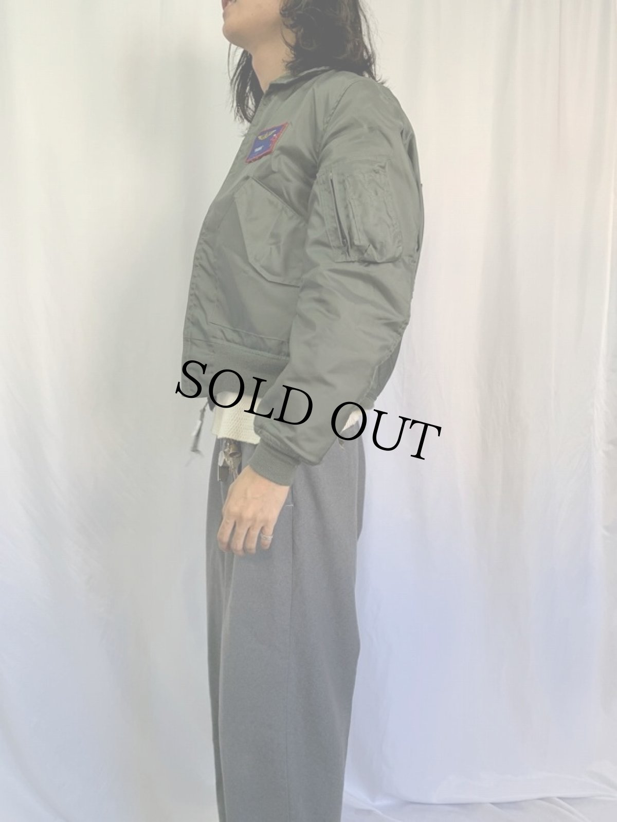 画像4: 90's U.S.AIR FORCE CWU-36/P パッチ付き フライトジャケット M (4)