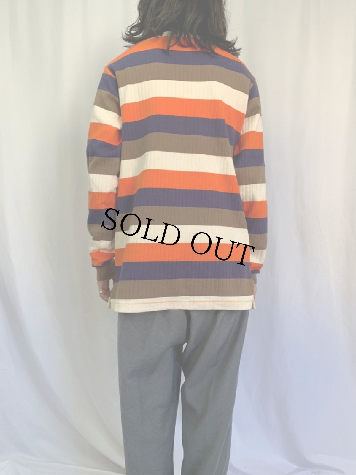 画像4: 80〜90's POLO COUNTRY RALPH LAUREN USA製 ボーダー柄 タートルネックリブニットロンT M (4)