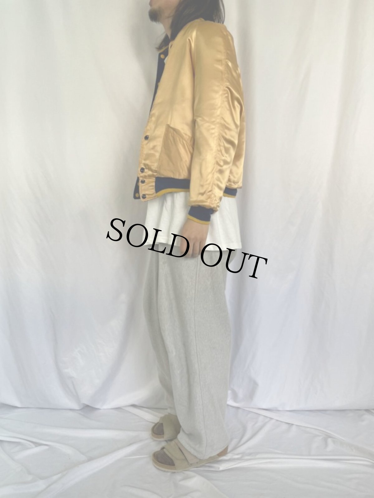 画像6: 50's メルトン×サテン リバーシブルスタジャン 無地 (6)