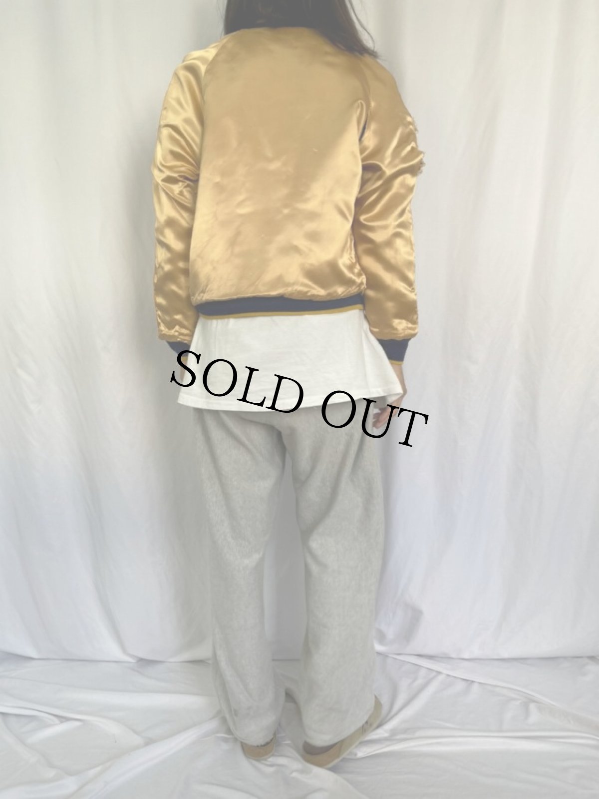 画像7: 50's メルトン×サテン リバーシブルスタジャン 無地 (7)