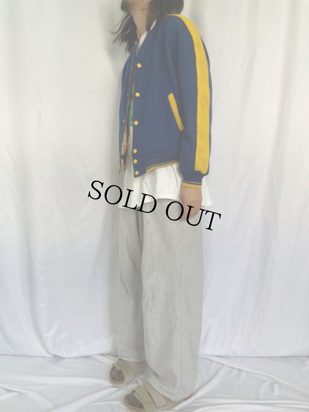 画像3: 50's メルトン×サテン リバーシブルスタジャン 無地 (3)