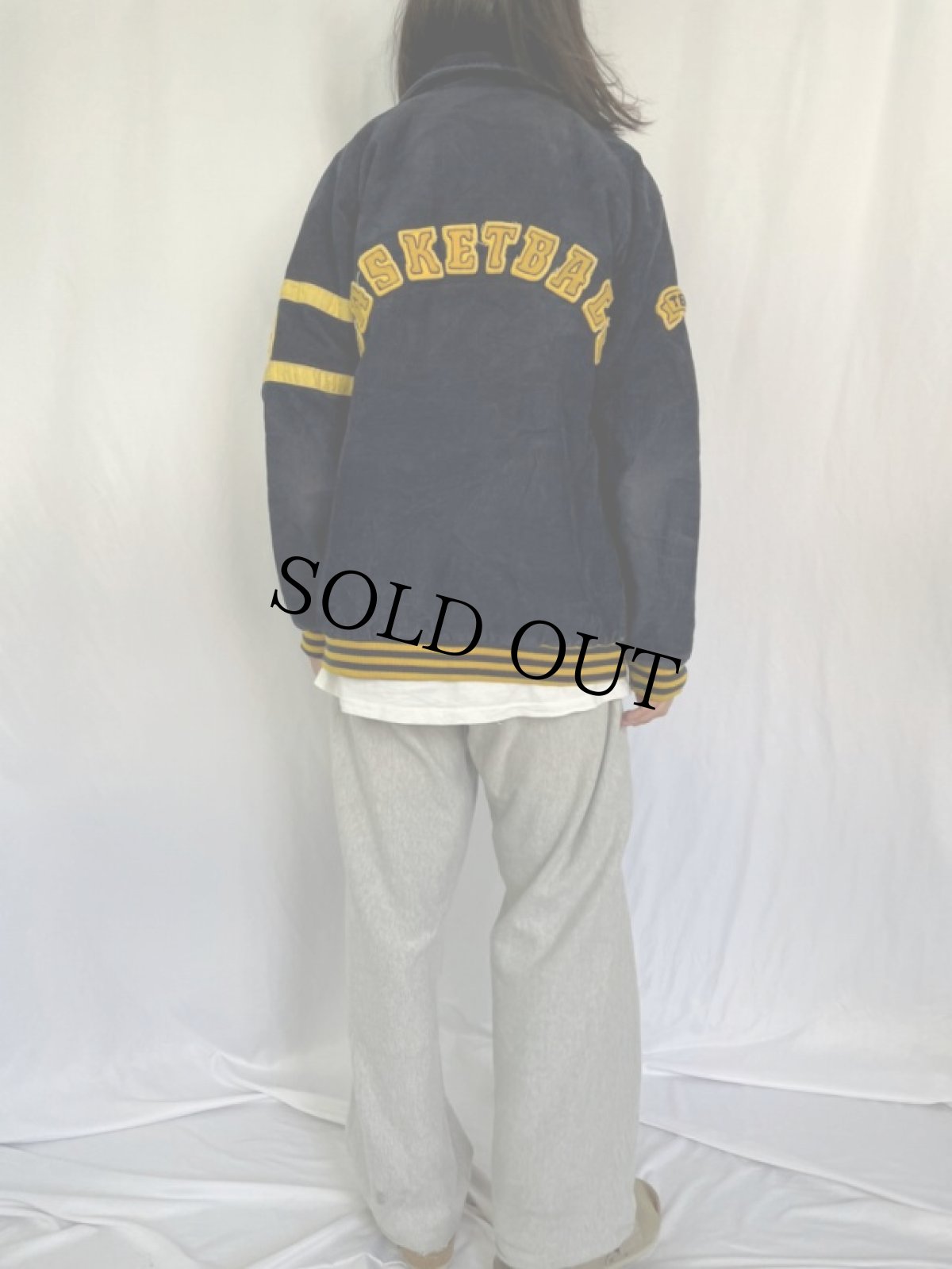 画像4: 80's "S.G.C. BASKETBALL" ワッペン付き 襟付き コーデュロイスタジャン (4)