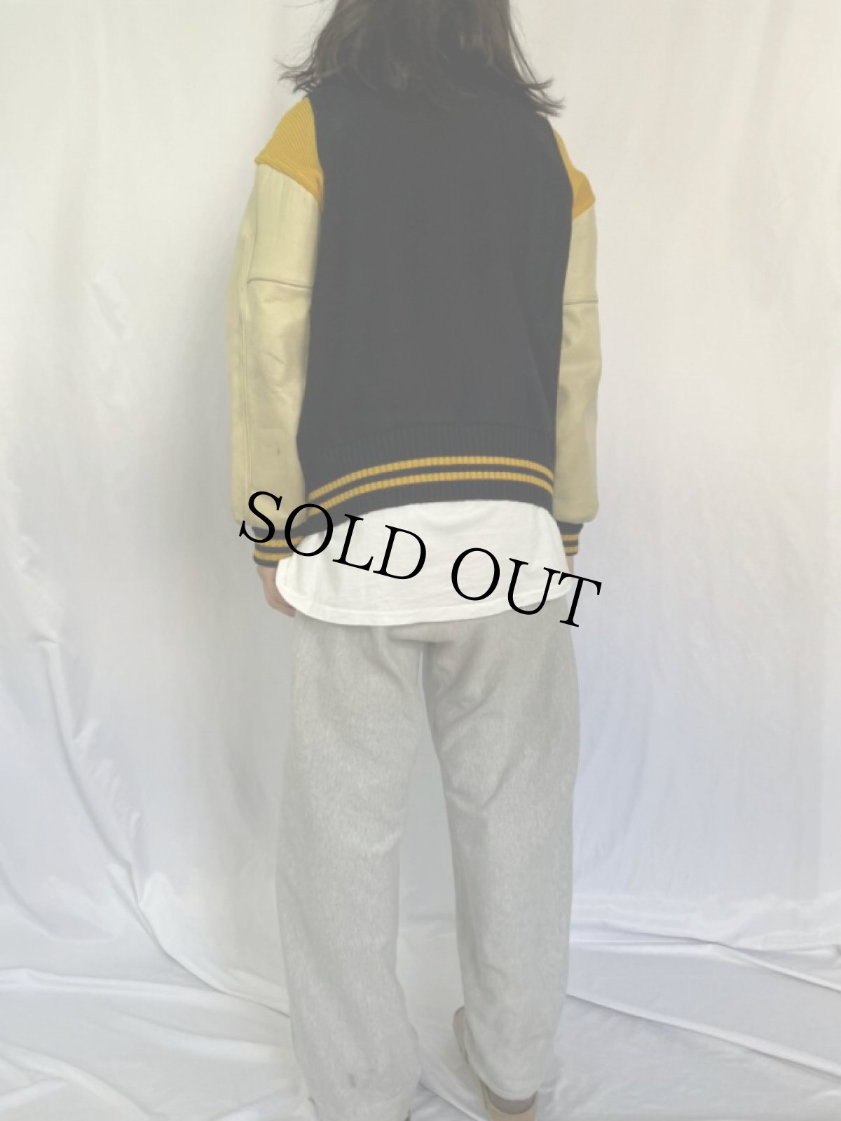 画像4: 50〜60's LASLEY KNITTING CO. ワッペン付き メルトンスタジャン BLACK SIZE40 (4)