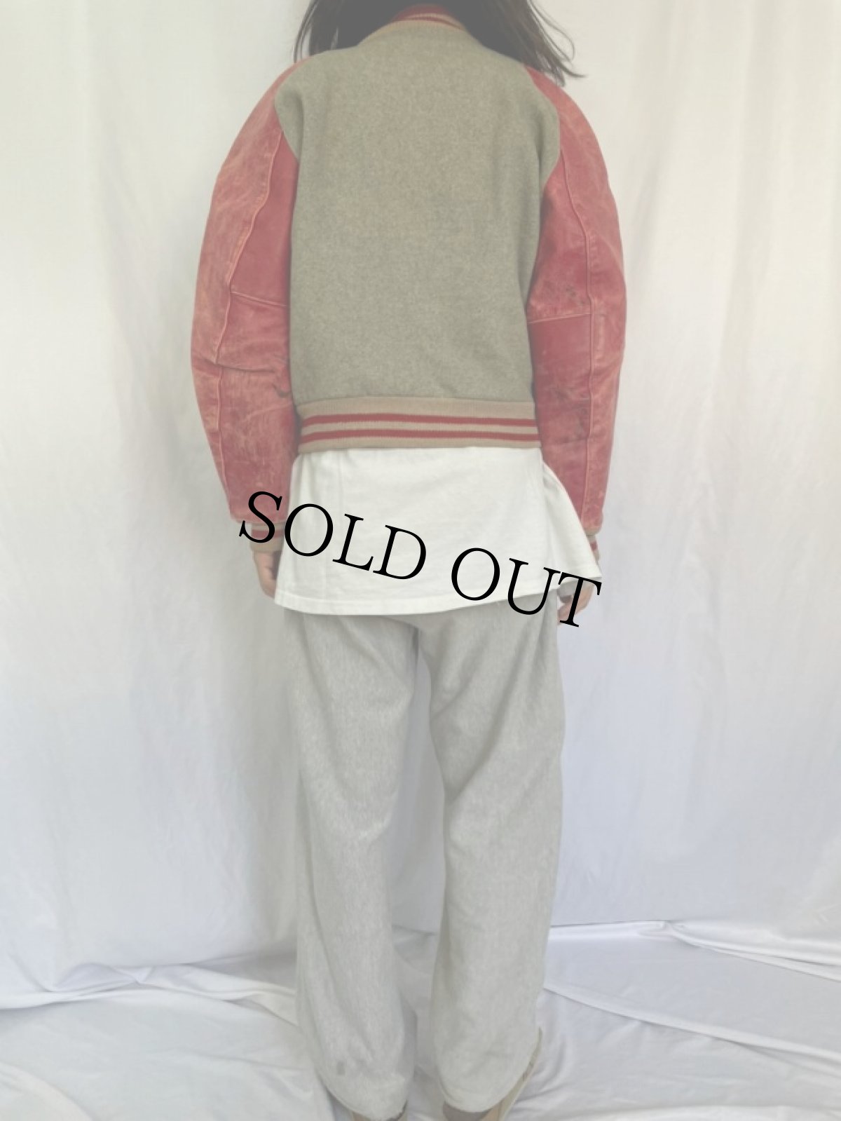 画像4: 60's 袖レザー メルトンスタジャン (4)