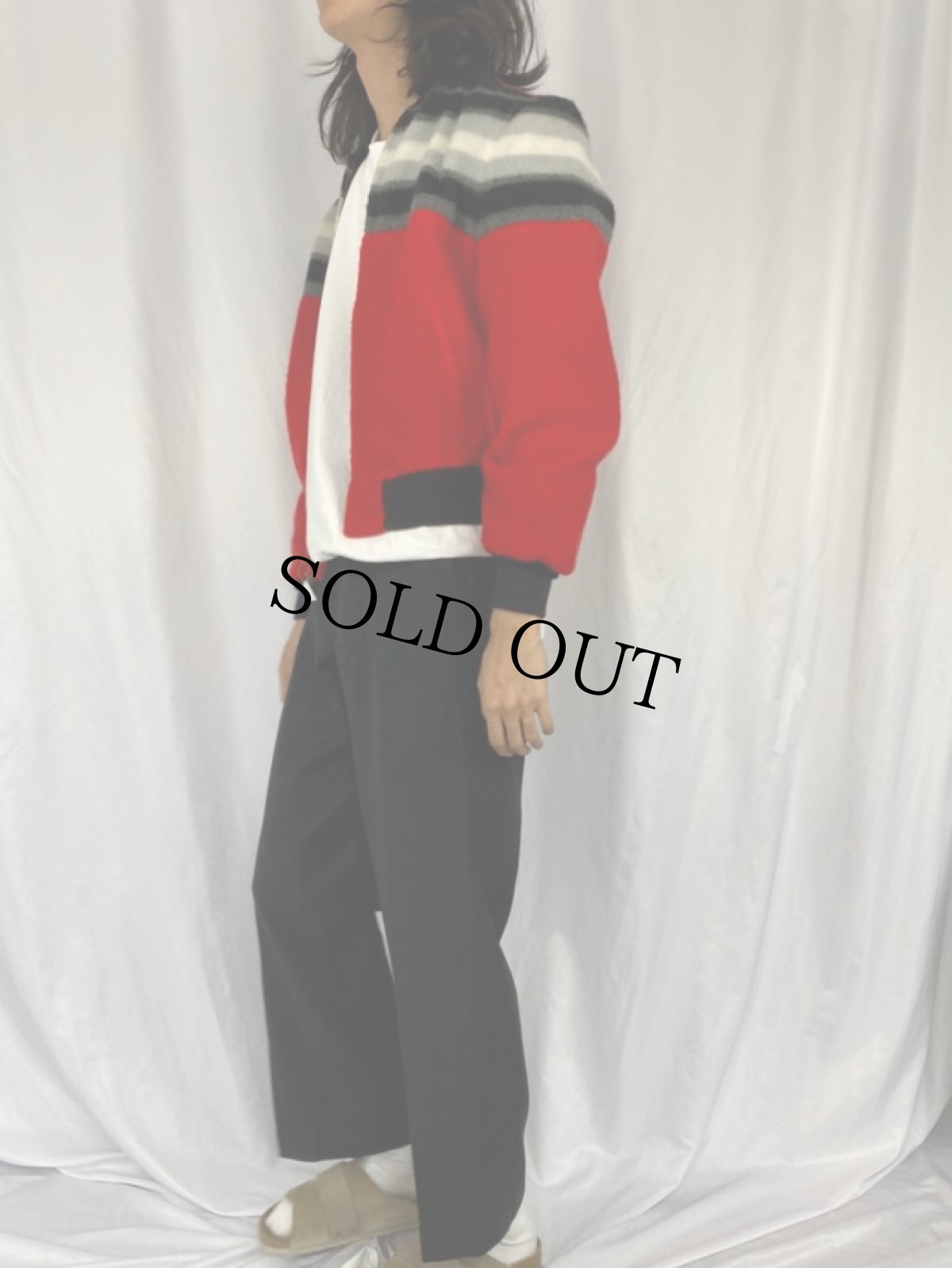 画像3: 60's ボーダー柄 フリース×ナイロン リバーシブルジャケット (3)