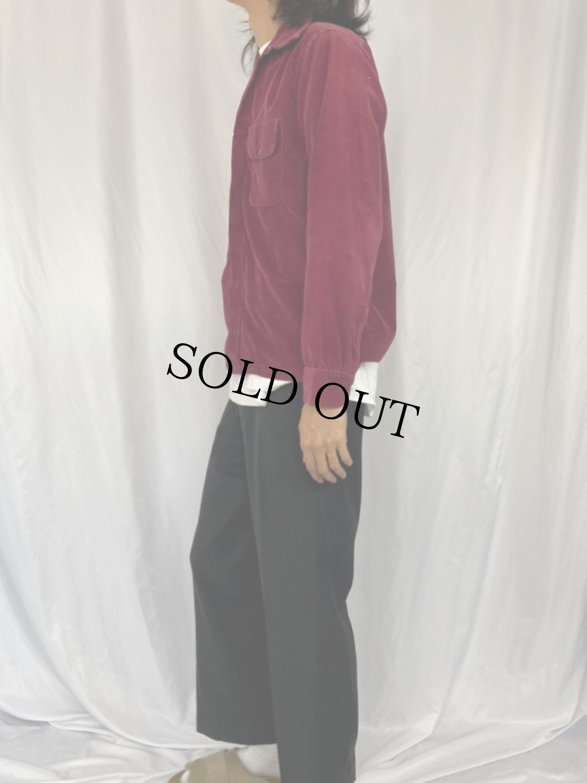 画像3: 50's BRENT コーデュロイオープンカラーシャツ M (3)