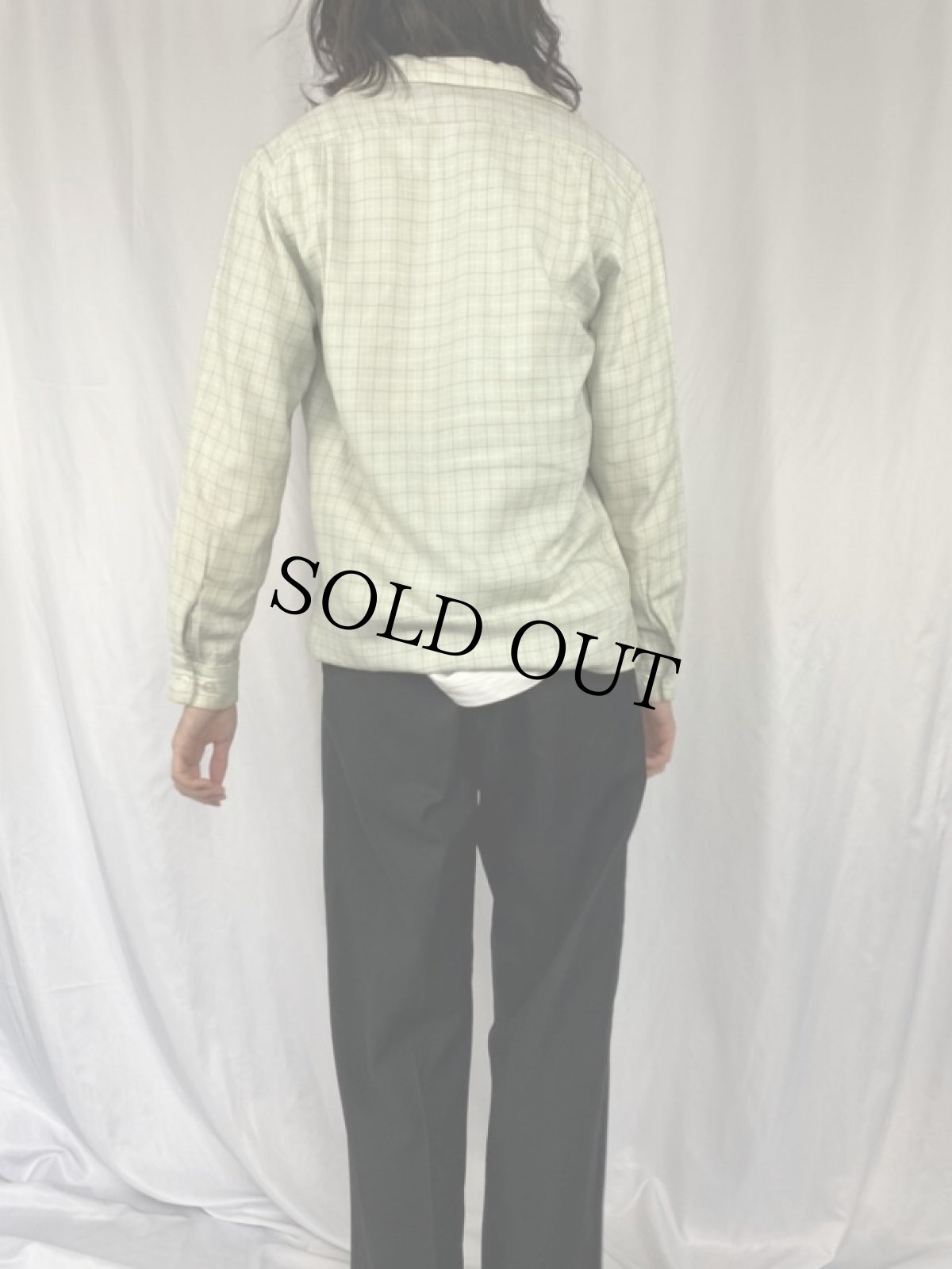 画像4: 50's McGREGOR チェック柄 ウールオープンカラーシャツ M (4)