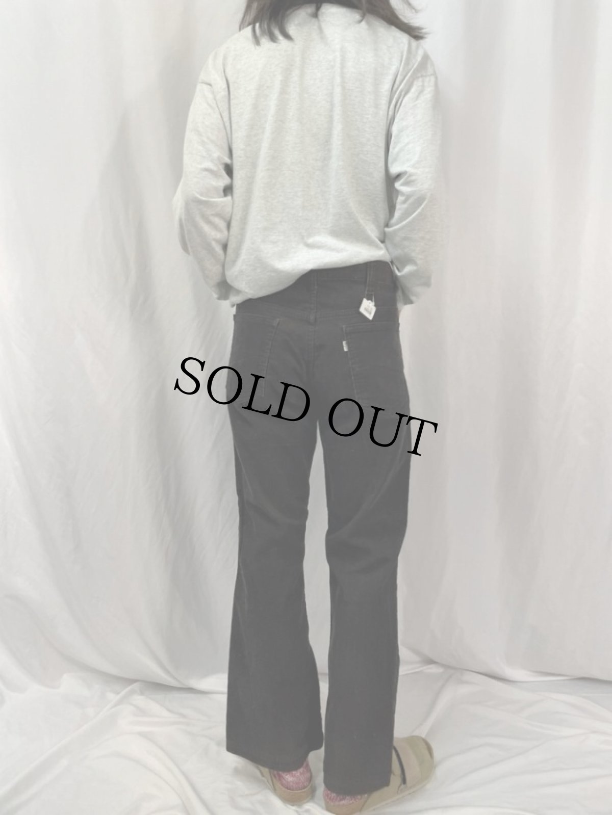 画像4: 80's Levi's 517 コーデュロイフレアパンツ BLACK W35 (4)