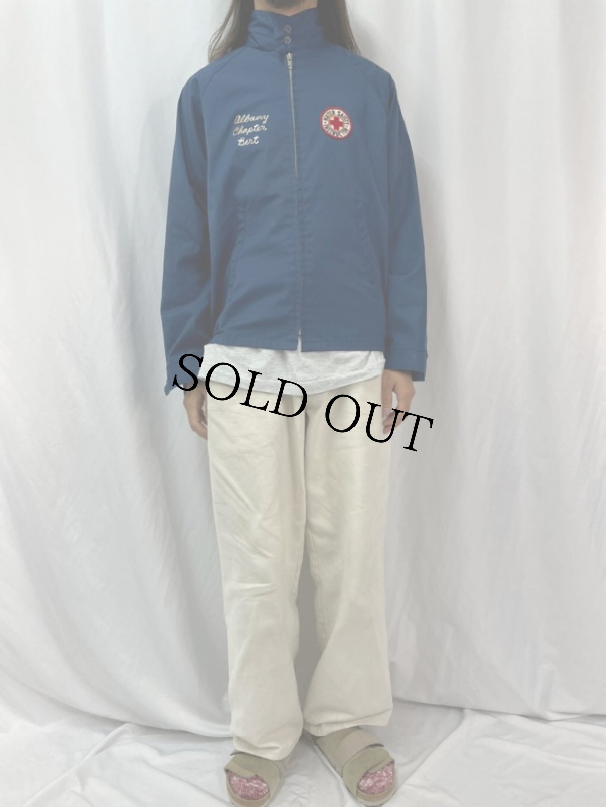 画像2: 70's "WATER SAFETY INSTRUCTOR" チェーン刺繍×ワッペン スイングトップ L (2)