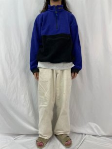 画像2: 90's GAP USA製 "GP TECH" 2トーンカラー ハーフジップフリースジャケット L (2)