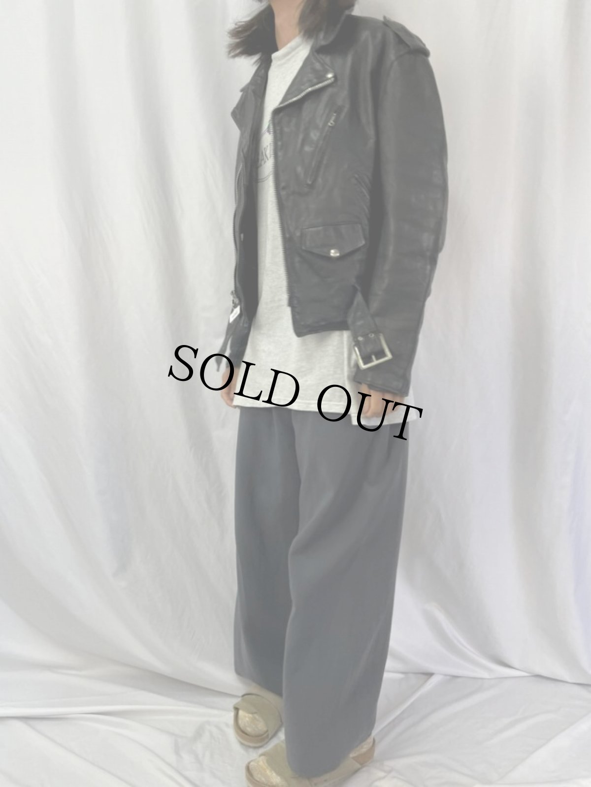 画像3: 70〜80's ダブルライダースジャケット SIZE 46 (3)