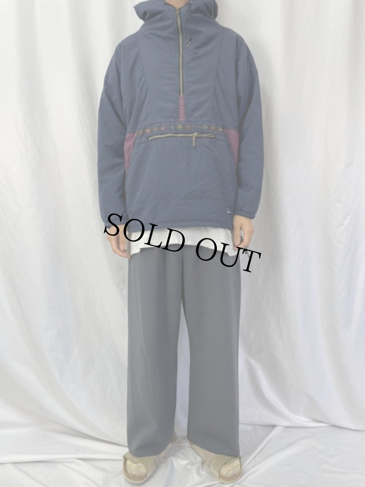 画像2: 90's L.L.Bean USA製 中綿入り ナイロンアノラックパーカー L (2)