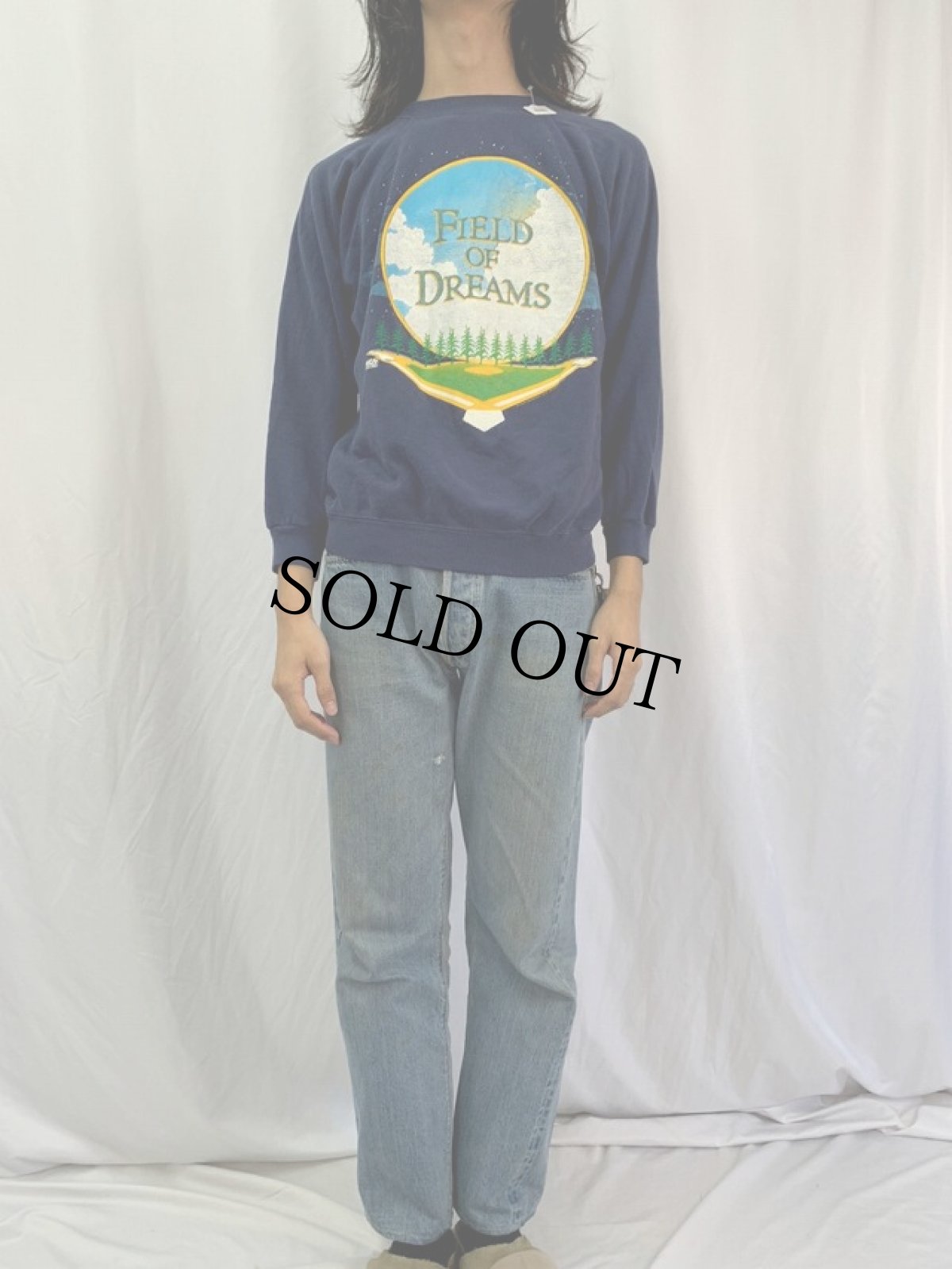 画像2: 80's MCA HOME VIDEO USA製 "FIELD OF DREAM" 映画プリント ラグランスウェット L (2)