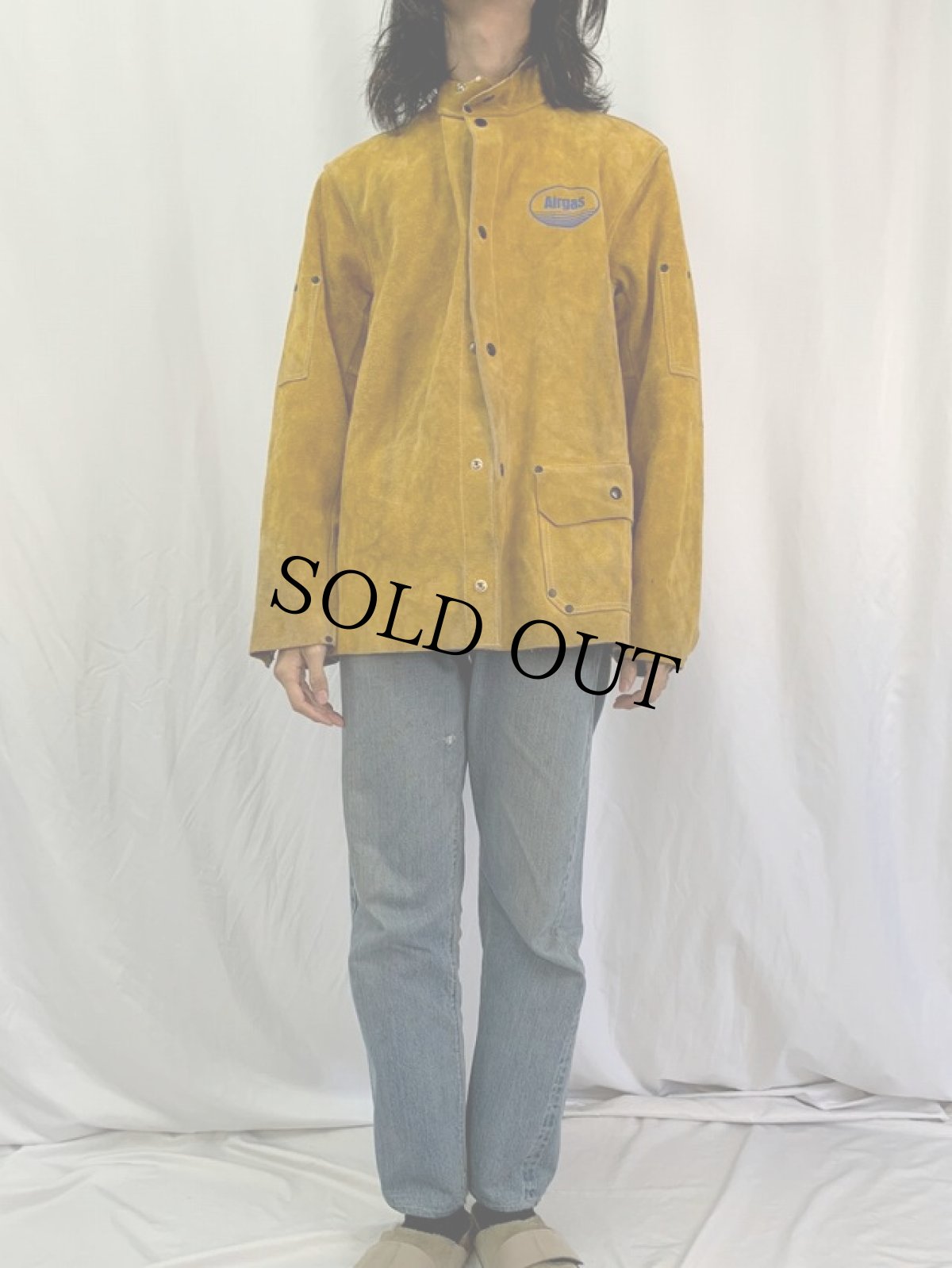 画像2: "Airgas" ウェルダーズスエードジャケット L (2)