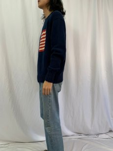 画像3: 80〜90's POLO COUNTRY RALPH LAUREN 星条旗柄 コットンニットセーター NAVY L (3)