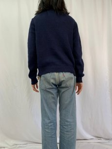 画像4: POLO Ralph Lauren ポロベア コットン×リネンニットセーター L NAVY (4)
