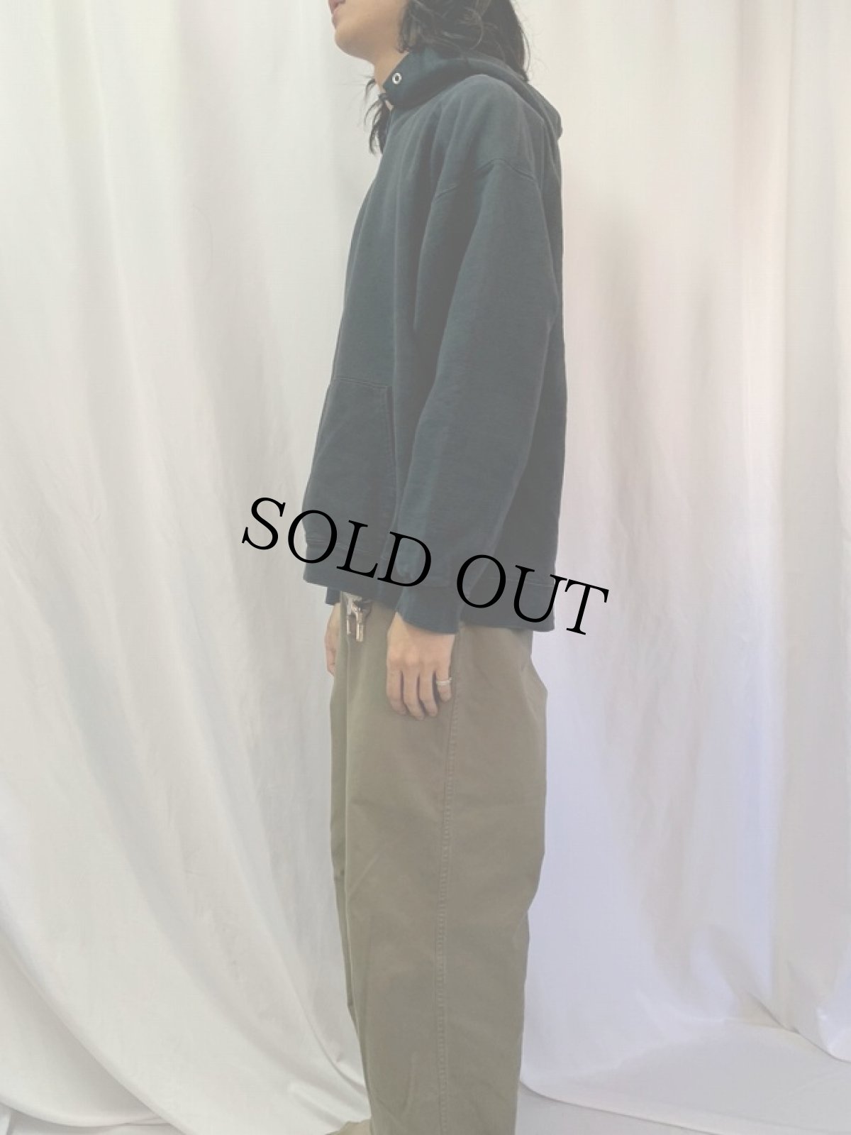 画像3: Apple コンピューター企業 ロゴプリントスウェットフーディー BLACK L (3)