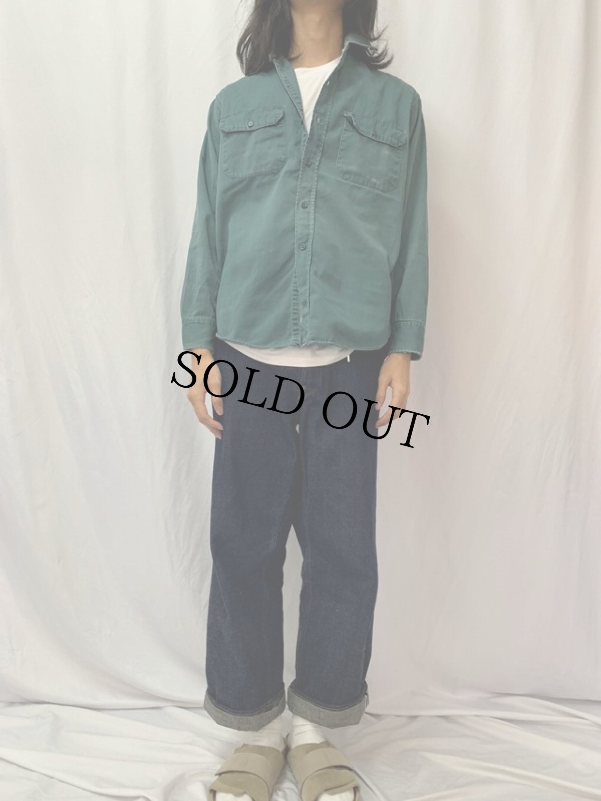 画像2: 60's BIG MAC "VAT DYED" マチ付き ワークシャツ (2)