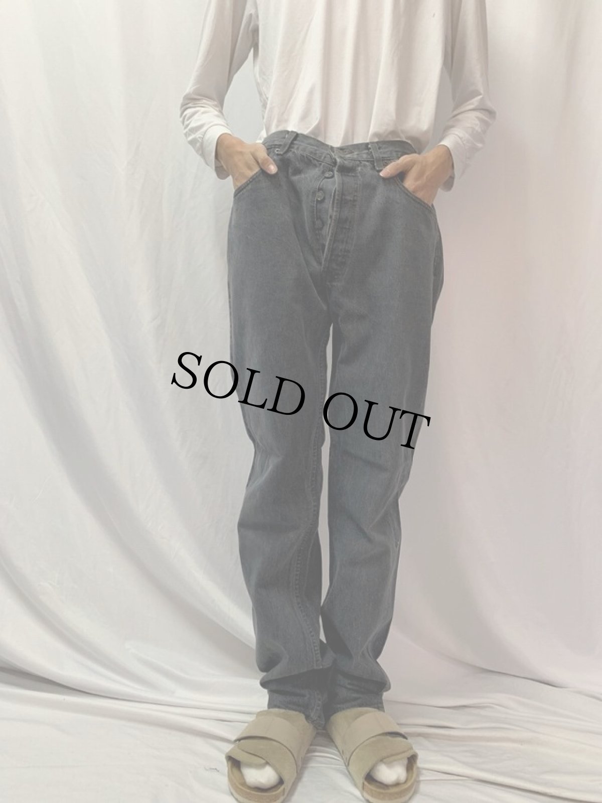 画像2: 90's Levi's 501 USA製 ブラックデニムパンツ W34 (2)