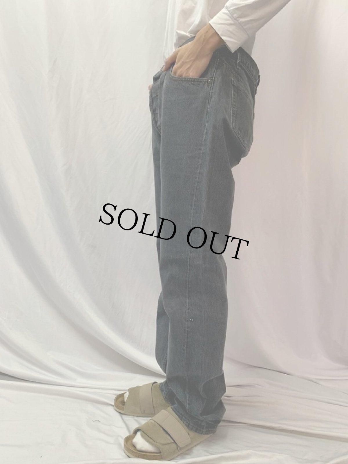 画像3: 90's Levi's 501 USA製 ブラックデニムパンツ W34 (3)