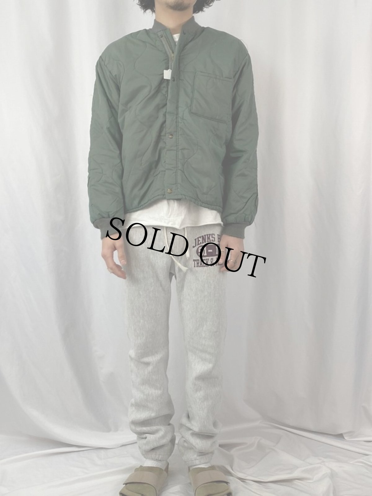 画像2: 70's U.S.AF CWU-9/P キルティングナイロンジャケット MEDIUM (2)