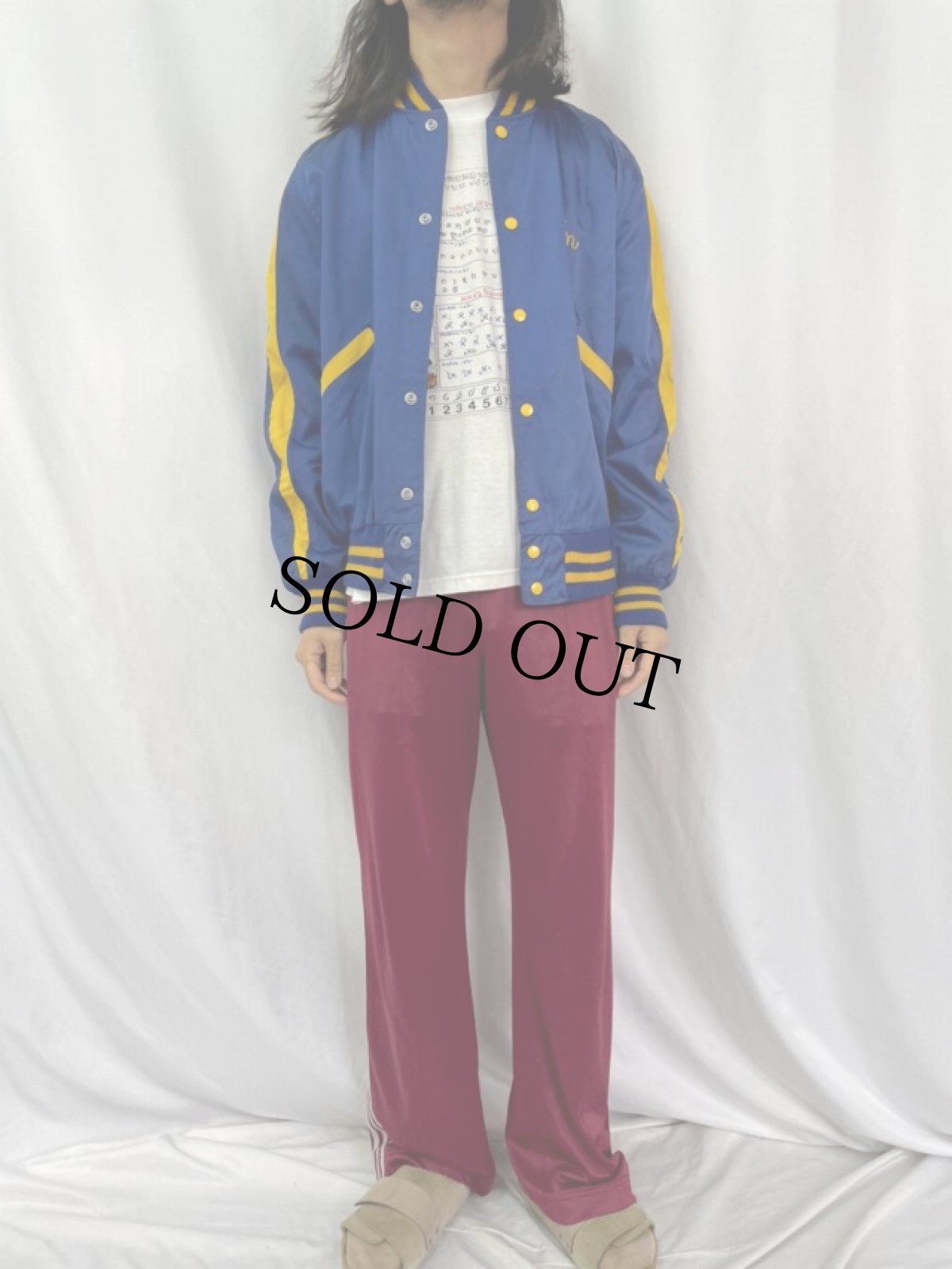 画像2: 60's BUTWIN "GERING FIRE DEPT." チェーン刺繍 サテンスタジャン SIZE 42 (2)