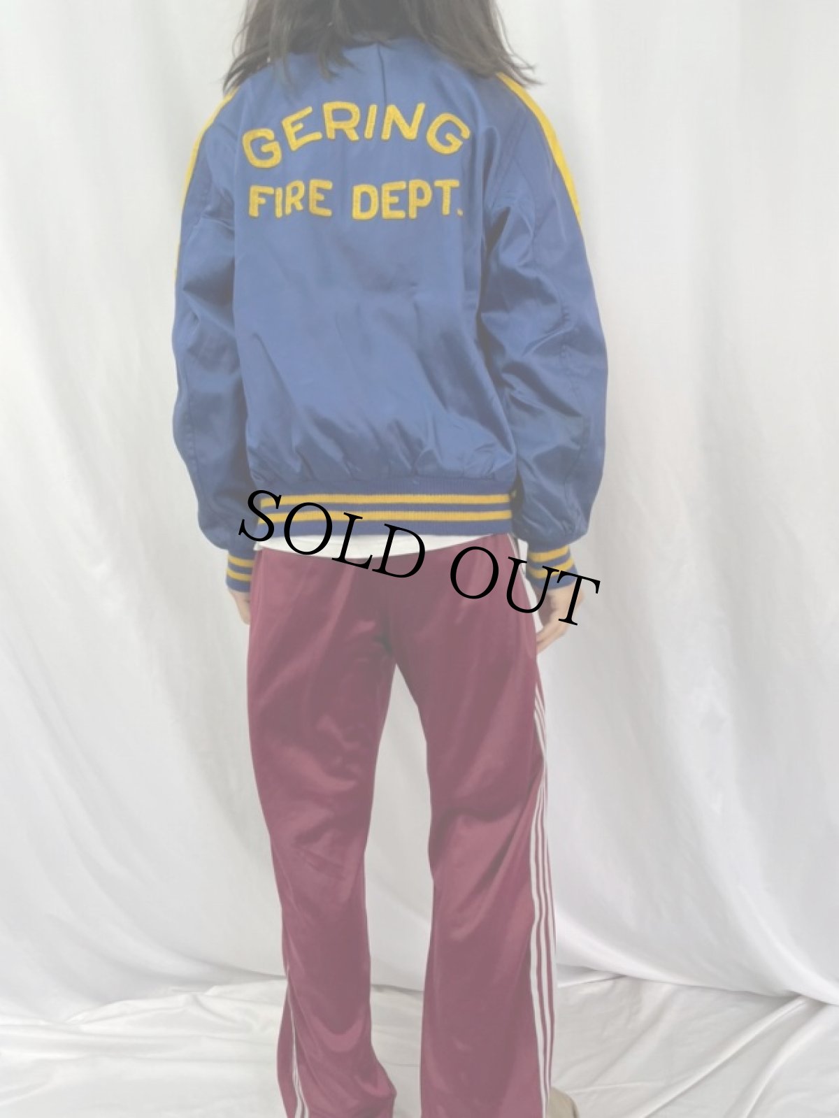 画像4: 60's BUTWIN "GERING FIRE DEPT." チェーン刺繍 サテンスタジャン SIZE 42 (4)