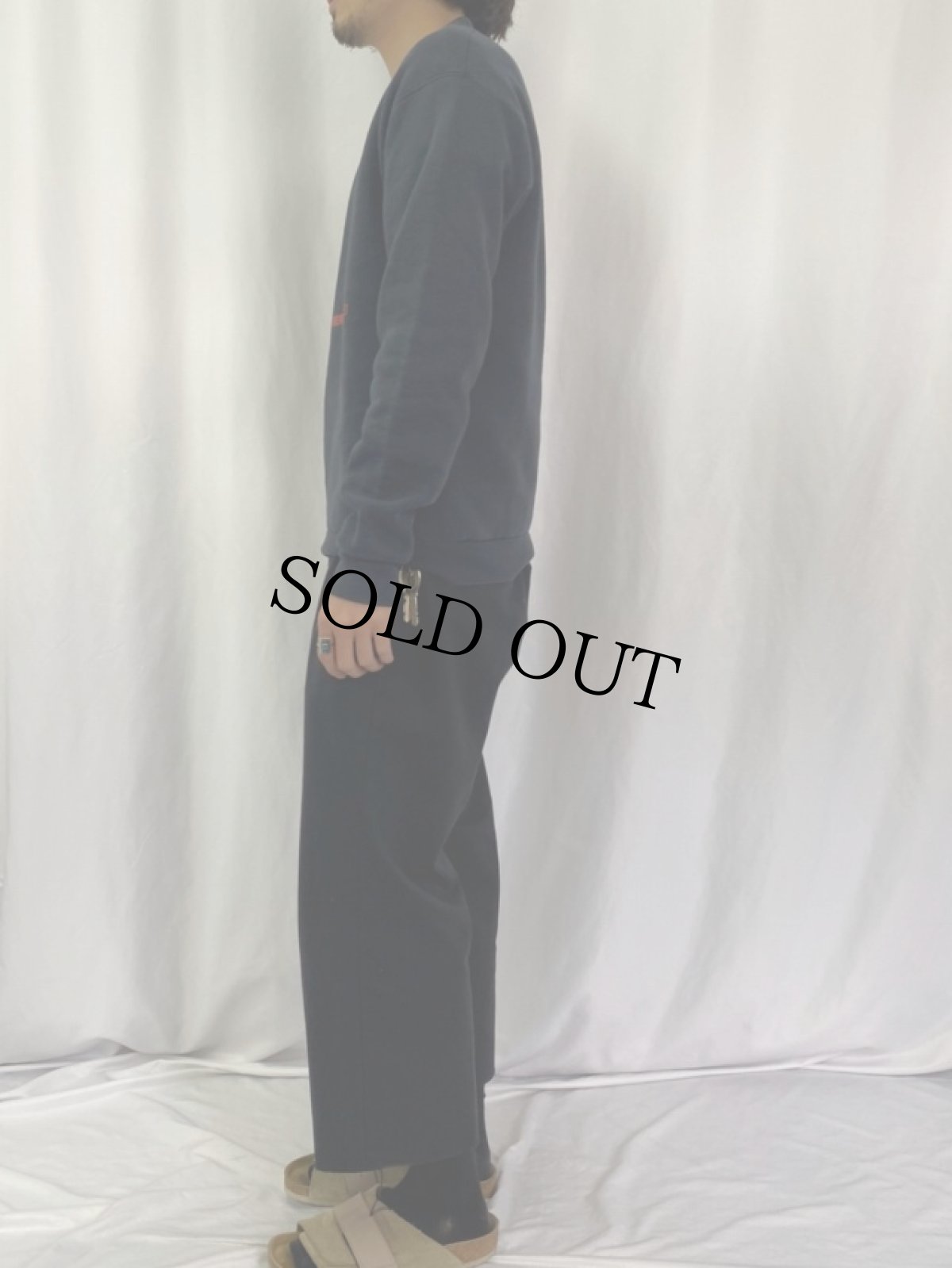 画像3: 90's BERNINA USA製 ミシンメーカー プリントスウェット BLACK L (3)