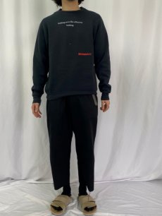 画像2: 90's BERNINA USA製 ミシンメーカー プリントスウェット BLACK L (2)