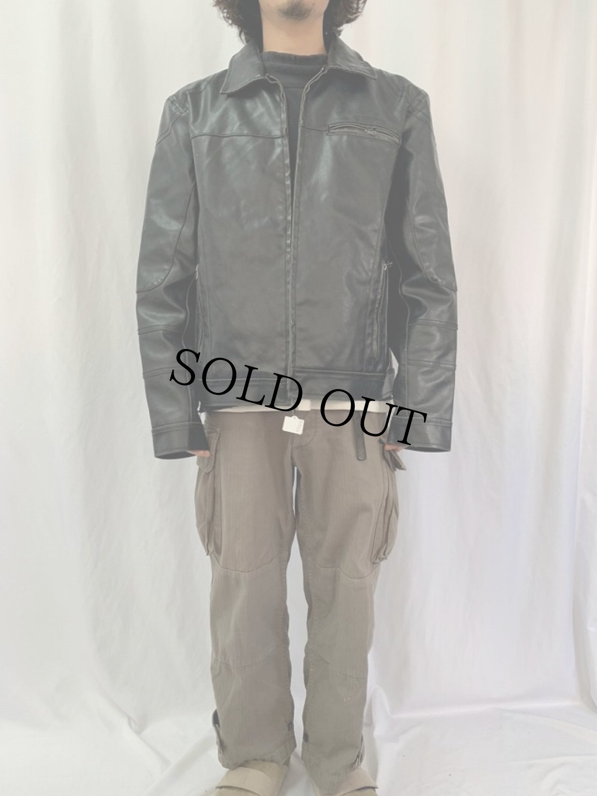 画像2: レザージャケット BLACK XL (2)