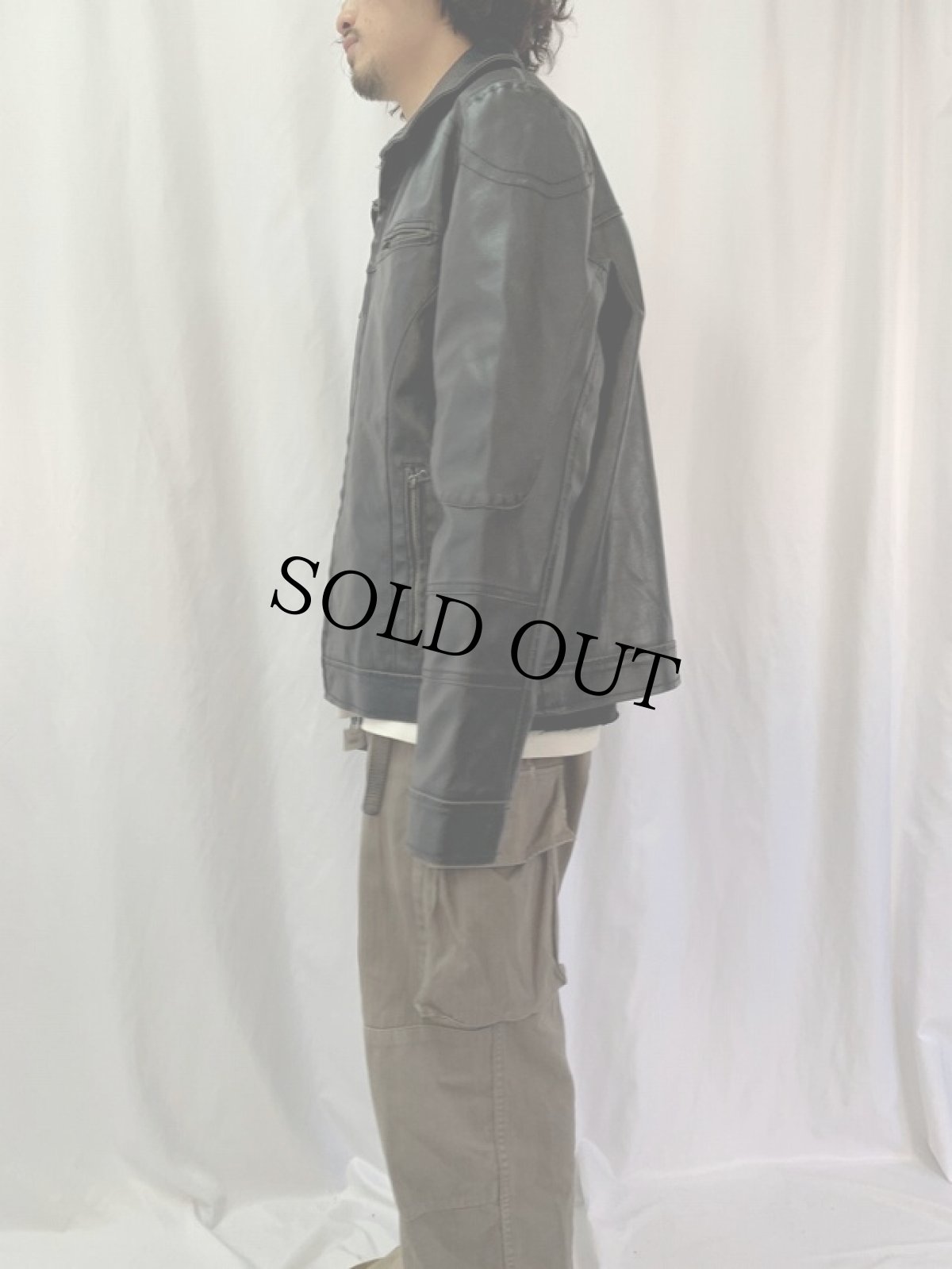 画像3: レザージャケット BLACK XL (3)