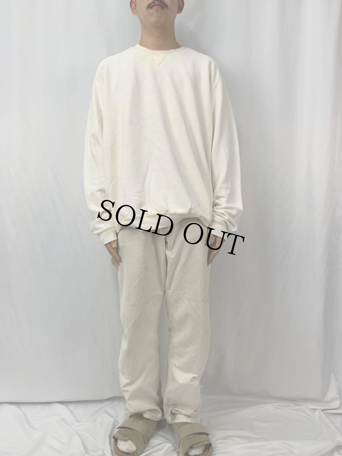 画像2: LANDS'END 前V 鹿の子スウェット XL (2)