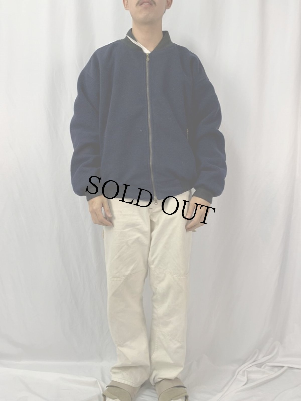 画像2: 90's MA-1 TYPE フリースジャケット L (2)